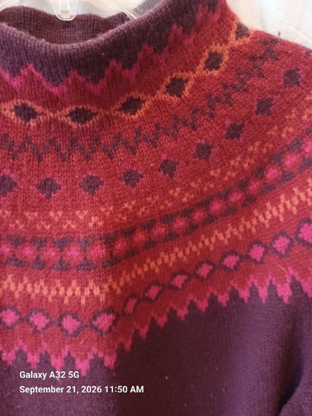 Eddie Bauer Women's XL Knit Lambswool Fair Isle Pullover Sweater